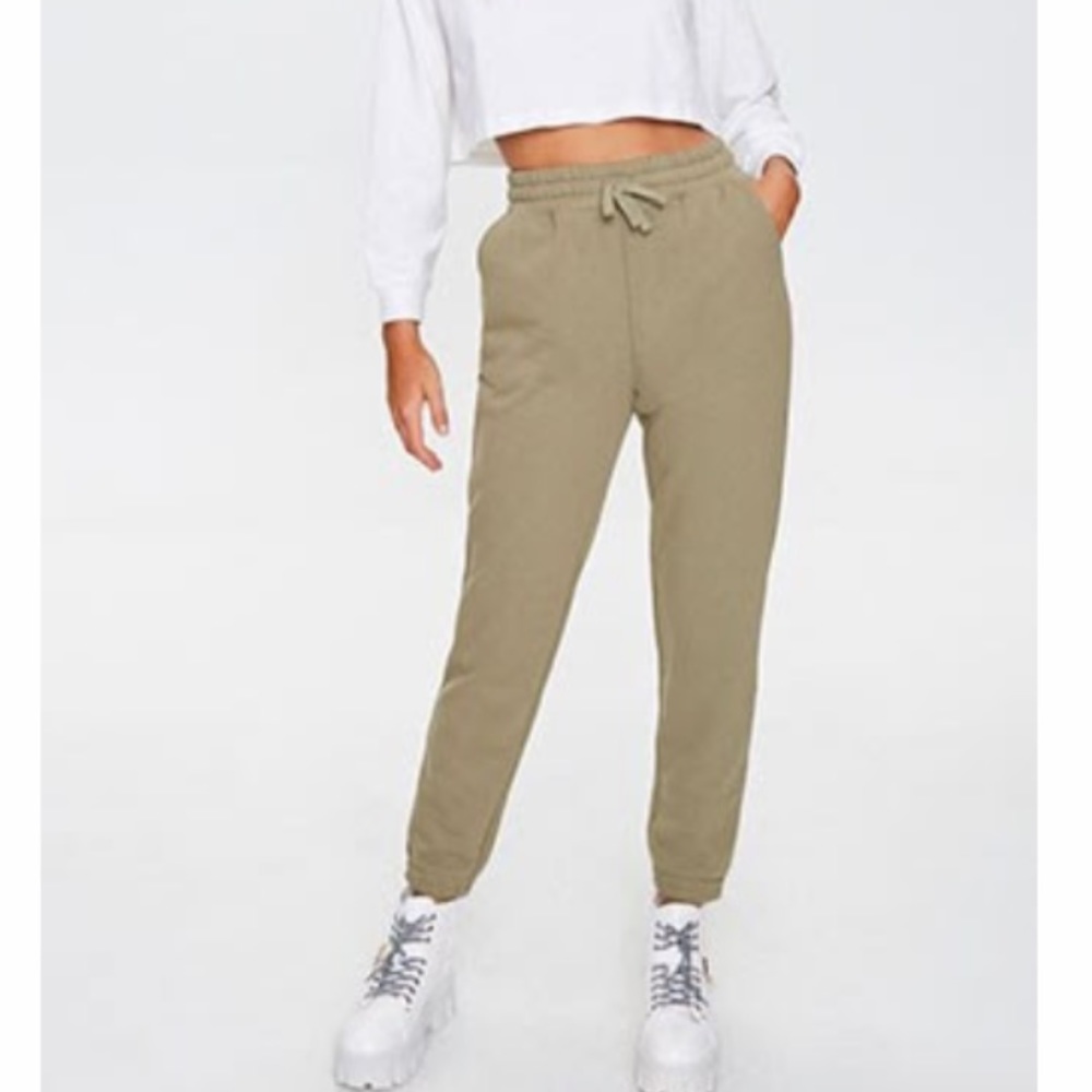 Fleece drawstring joggers